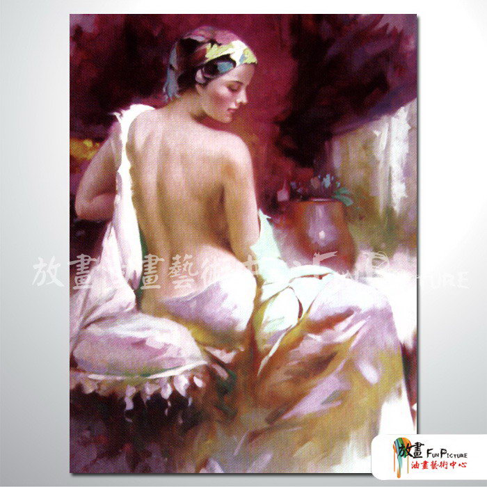 印象人體17 純手繪 油畫 直幅 紅色 暖色系 裸體 裸女 藝術 時尚 浪漫 旅館 酒店 情趣 裝潢