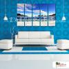 5拼風景大海A13 純手繪 油畫 直幅*5 藍色 冷色系 裝飾 畫飾 無框畫 民宿 餐廳 室內設計