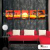 5拼風景A01 純手繪 油畫 直幅*5 橙紅 暖色系 裝飾 畫飾 無框畫 民宿 餐廳 室內設計