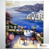 地中海風景A11 純手繪 油畫 直幅 藍色 冷色系 裝飾 畫飾 無框畫 民宿 餐廳 裝潢 室內設計