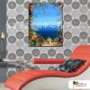 地中海風景A13 純手繪 直幅 油畫 藍色 冷色系 裝飾 畫飾 無框畫 民宿 餐廳 裝潢 室內設計