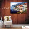 地中海風景A17 純手繪 橫幅 油畫 多彩 暖色系 裝飾 畫飾 無框畫 民宿 餐廳 裝潢 室內設計