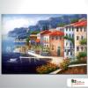 地中海風景A17 純手繪 橫幅 油畫 多彩 暖色系 裝飾 畫飾 無框畫 民宿 餐廳 裝潢 室內設計