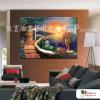 地中海風景A19 純手繪 橫幅 油畫 多彩 暖色系 裝飾 畫飾 無框畫 民宿 餐廳 裝潢 室內設計