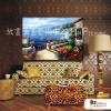 地中海風景A20 純手繪 橫幅 油畫 藍白 冷色系 裝飾 畫飾 無框畫 民宿 餐廳 裝潢 室內設計