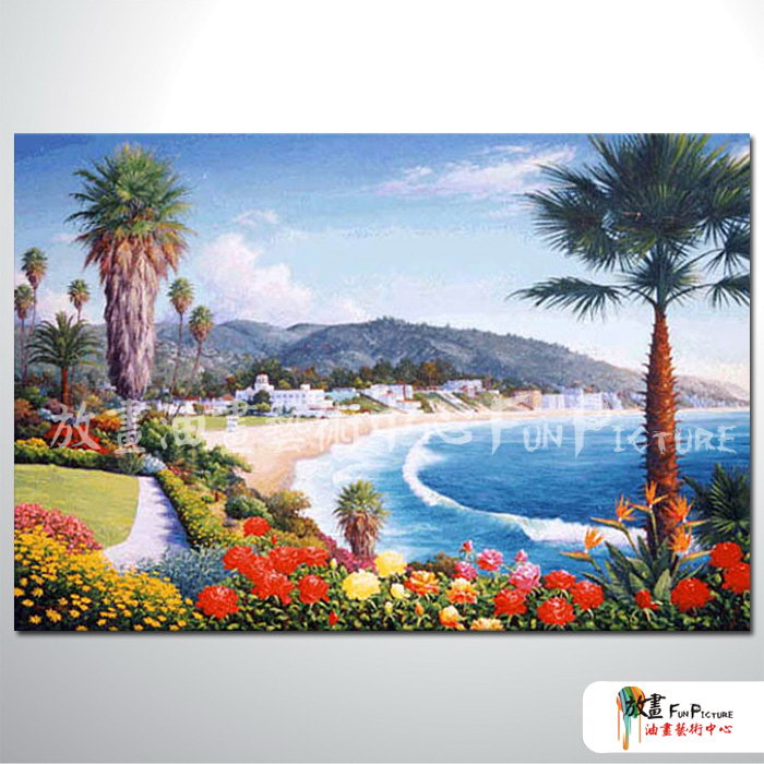 地中海風景A21 純手繪 橫幅 油畫 多彩 暖色系 精選 畫飾 無框畫 民宿 餐廳 裝潢 室內設計