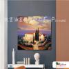 地中海風景A28 純手繪 方形 油畫 鵝黃 暖色系 裝飾 畫飾 無框畫 民宿 餐廳 裝潢 室內設計