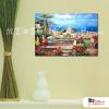 地中海風景A34 純手繪 橫幅 油畫 多彩 暖色系 裝飾 畫飾 無框畫 民宿 餐廳 裝潢 室內設計