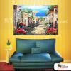 地中海風景A35 純手繪 橫幅 油畫 多彩 暖色系 裝飾 畫飾 無框畫 民宿 餐廳 裝潢 室內設計