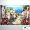 地中海風景A35 純手繪 橫幅 油畫 多彩 暖色系 裝飾 畫飾 無框畫 民宿 餐廳 裝潢 室內設計