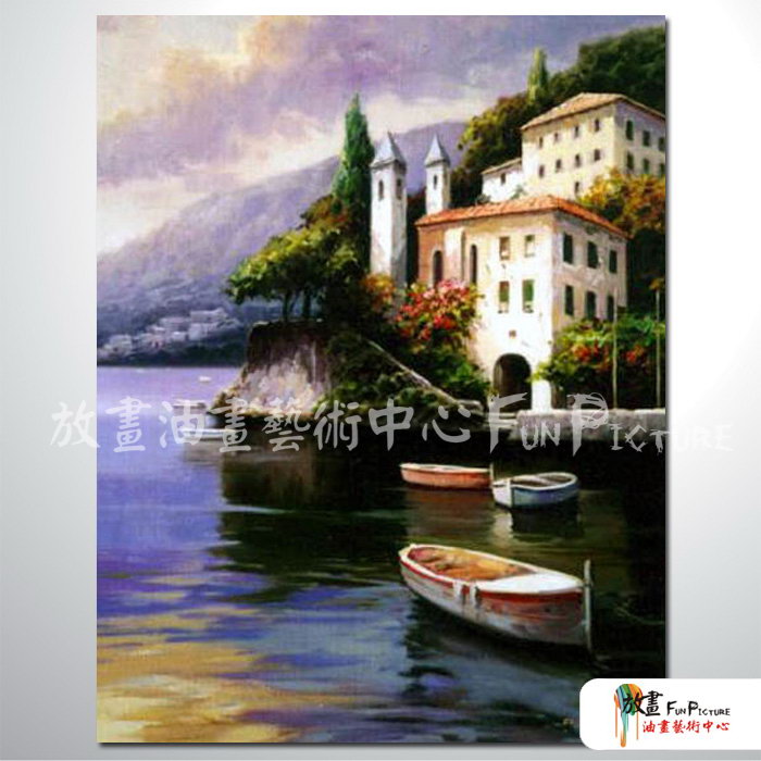 地中海風景A39 純手繪 直幅 油畫 多彩 暖色系 裝飾 畫飾 無框畫 民宿 餐廳 裝潢 室內設計