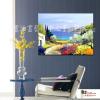 地中海風景A40 純手繪 橫幅 油畫 藍色 冷色系 裝飾 畫飾 無框畫 民宿 餐廳 裝潢 室內設計