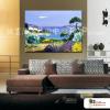 地中海風景A44 純手繪 橫幅 油畫 藍色 冷色系 裝飾 畫飾 無框畫 民宿 餐廳 裝潢 室內設計