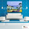 地中海風景A44 純手繪 橫幅 油畫 藍色 冷色系 裝飾 畫飾 無框畫 民宿 餐廳 裝潢 室內設計