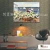 地中海風景A54 純手繪 油畫 橫幅 灰色 中性色系 裝飾 畫飾 無框畫 民宿 餐廳 裝潢 室內設計