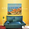 地中海風景A57 純手繪 油畫 橫幅 鵝黃 暖色系 裝飾 畫飾 無框畫 民宿 餐廳 裝潢 室內設計