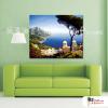 地中海風景A59 純手繪 油畫 橫幅 藍綠 冷色系 裝飾 畫飾 無框畫 民宿 餐廳 裝潢 室內設計