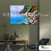 地中海風景A63 純手繪 油畫 橫幅 藍綠 冷色系 裝飾 畫飾 無框畫 民宿 餐廳 裝潢 室內設計