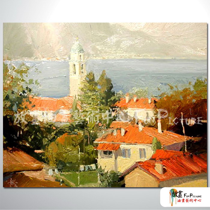 地中海風景A69 純手繪 油畫 橫幅 鵝黃 暖色系 裝飾 畫飾 無框畫 民宿 餐廳 裝潢 室內設計