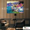 地中海風景A70 純手繪 油畫 橫幅 多彩 冷色系 裝飾 畫飾 無框畫 民宿 餐廳 裝潢 室內設計