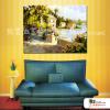 地中海風景A79 純手繪 油畫 橫幅 鵝黃 暖色系 裝飾 畫飾 無框畫 民宿 餐廳 裝潢 室內設計