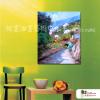 地中海風景A86 純手繪 油畫 直幅 藍綠 冷色系 裝飾 畫飾 無框畫 民宿 餐廳 裝潢 室內設計