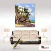 地中海風景A88 純手繪 油畫 直幅 多彩 暖色系 裝飾 畫飾 無框畫 民宿 餐廳 裝潢 室內設計