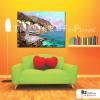 地中海風景A89 純手繪 油畫 橫幅 多彩 冷色系 裝飾 畫飾 無框畫 民宿 餐廳 裝潢 室內設計