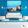 地中海風景A105 純手繪 油畫 橫幅 藍色 冷色系 裝飾 畫飾 無框畫 民宿 餐廳 裝潢 室內設計