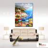 地中海風景A109 純手繪 油畫 直幅 多彩 暖色系 裝飾 畫飾 無框畫 民宿 餐廳 裝潢 室內設計