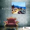 地中海風景A111 純手繪 油畫 橫幅 藍色 冷色系 裝飾 畫飾 無框畫 民宿 餐廳 裝潢 室內設計
