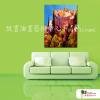 地中海風景A115 純手繪 油畫 直幅 多彩 暖色系 裝飾 畫飾 無框畫 民宿 餐廳 裝潢 室內設計