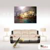地中海風景A116 純手繪 油畫 橫幅 鵝黃 暖色系 裝飾 畫飾 無框畫 民宿 餐廳 裝潢 室內設計