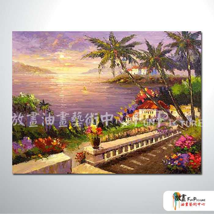 地中海風景A124 純手繪 油畫 橫幅 鵝黃 暖色系 裝飾 畫飾 無框畫 民宿 餐廳 裝潢 室內設計