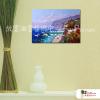地中海風景A127 純手繪 油畫 橫幅 多彩 冷色系 精選 畫飾 無框畫 民宿 餐廳 裝潢 室內設計
