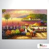 地中海風景A128 純手繪 油畫 橫幅 鵝黃 暖色系 裝飾 畫飾 無框畫 民宿 餐廳 裝潢 室內設計