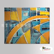 純抽象A136 純手繪 油畫 橫幅 橙藍灰 中性色系 裝飾 畫飾 無框畫 民宿 餐廳 室內設計