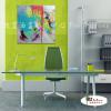 純抽象A031 純手繪 油畫 方形 藍綠 冷色系 裝飾 畫飾 無框畫 民宿 餐廳 裝潢 室內設計