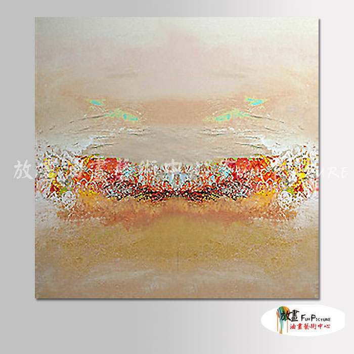 純抽象A032 純手繪 油畫 方形 粉褐 中性色系 層色 畫飾 無框畫 民宿 餐廳 裝潢 室內設計