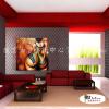 裝飾人物A084 純手繪 油畫 方形 橙紅 暖色系 裝飾 畫飾 無框畫 民宿 餐廳 裝潢 室內設計