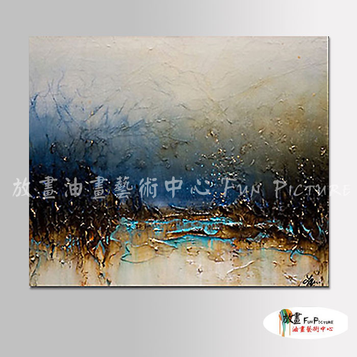 純抽象A104 純手繪 油畫 橫幅 藍褐 冷色系 精選 畫飾 無框畫 民宿 餐廳 裝潢 實拍影片