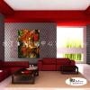 純抽象A114 純手繪 油畫 直幅 紅橙 暖色系 精選 畫飾 無框畫 民宿 餐廳 裝潢 室內設計