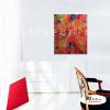 純抽象A155 純手繪 油畫 直幅 紅底 暖色系 裝飾 畫飾 無框畫 民宿 餐廳 裝潢 室內設計