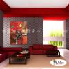 裝飾花卉A157 純手繪 油畫 直幅 紅底 暖色系 裝飾 畫飾 無框畫 民宿 餐廳 裝潢 室內設計