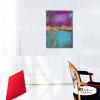 純抽象A160 純手繪 油畫 直幅 紫藍 冷色系 層色 畫飾 無框畫 民宿 餐廳 裝潢 室內設計
