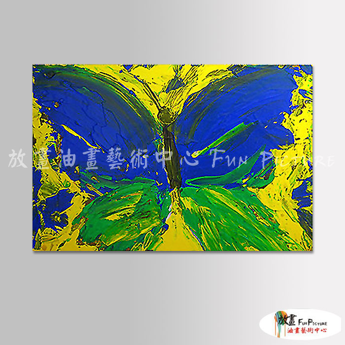 彩蝶飛舞B056 純手繪 油畫 橫幅 藍綠 冷色系 精選 畫飾 無框畫 民宿 餐廳 裝潢 室內設計