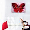 彩蝶飛舞B057 純手繪 油畫 橫幅 紅底 暖色系 精選 畫飾 無框畫 民宿 餐廳 裝潢 室內設計