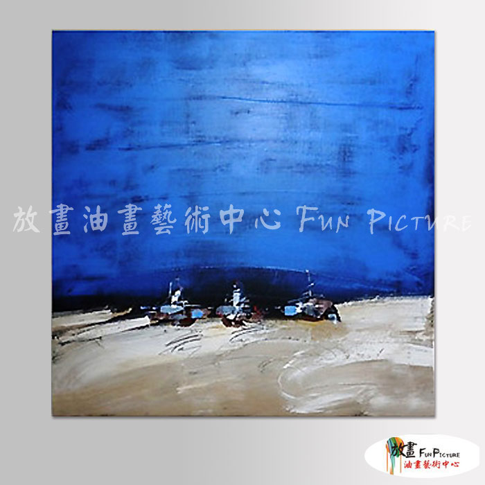 純抽象B074 純手繪 油畫 方形 藍底 冷色系 裝飾 畫飾 無框畫 民宿 餐廳 裝潢 室內設計