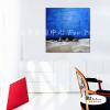 純抽象B074 純手繪 油畫 方形 藍底 冷色系 裝飾 畫飾 無框畫 民宿 餐廳 裝潢 室內設計