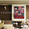 純抽象B095 純手繪 油畫 直幅 紅底 暖色系 裝飾 畫飾 無框畫 民宿 餐廳 裝潢 室內設計